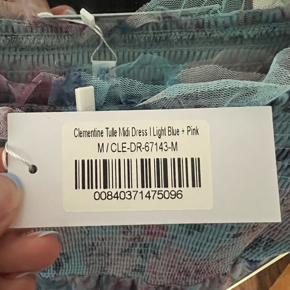 Baltic Born Blue and Pink Floral Midi Dress - Picture 3 of 3